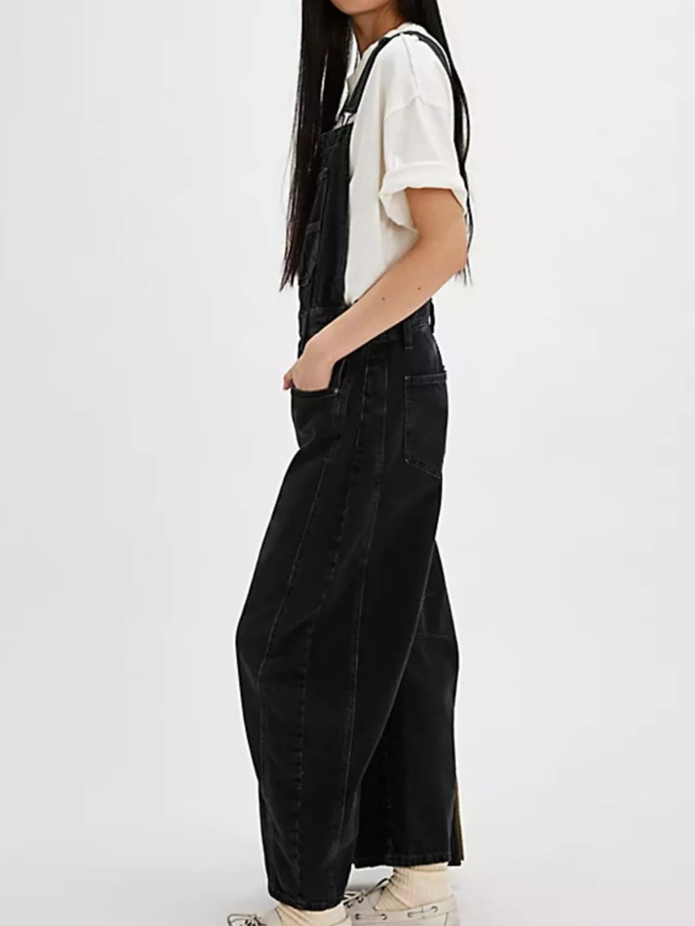 Wide Strap Denim Overalls — view 12