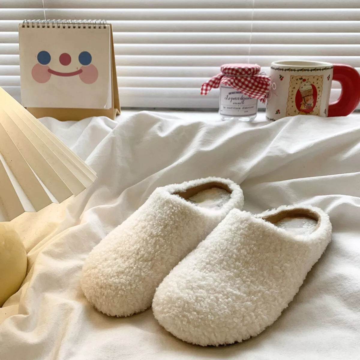 Round Toe Fuzzy Indoor Slippers — view 10