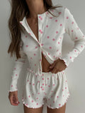 Floral Ribbed Top & Shorts Set