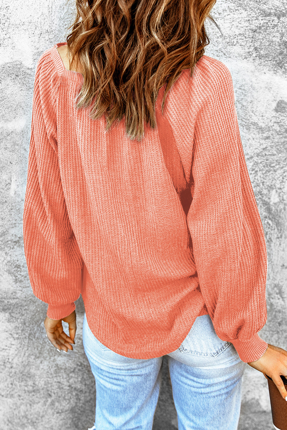 Waffle-Knit Square Neck Top — view 12