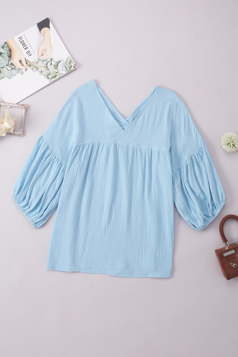 Dropped Shoulder V-Neck Blouse — view 27