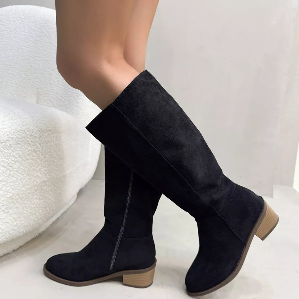 Round Toe Block Heels Boots — view 3