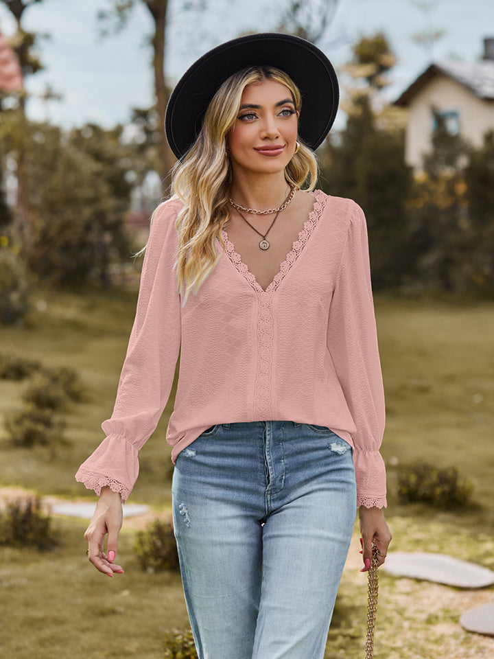 V-Neck Flounce Blouse — view 7