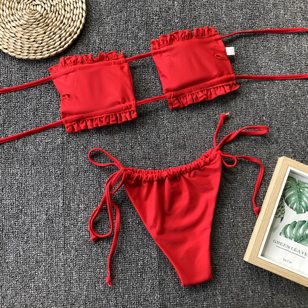 Frill Ruched Bikini — view 21