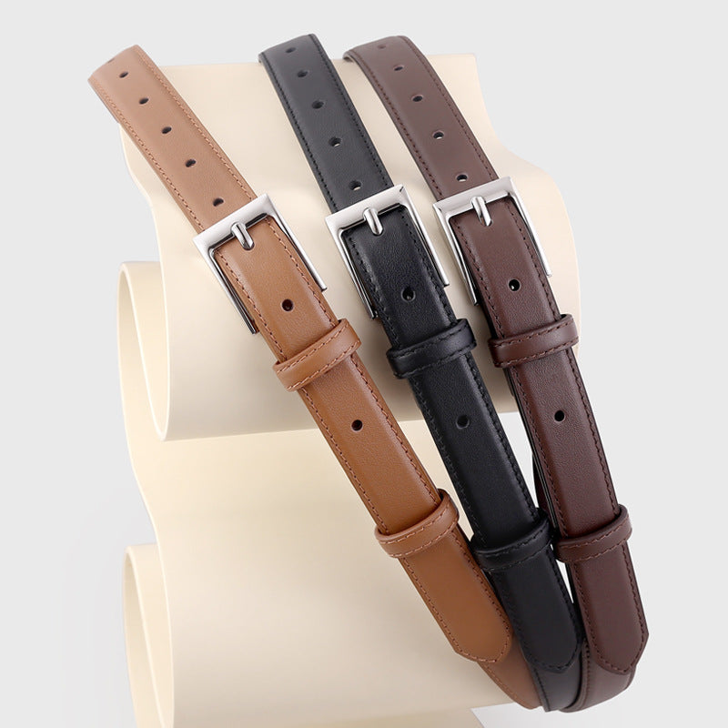 Skinny Silver Buckle Belt — view 2
