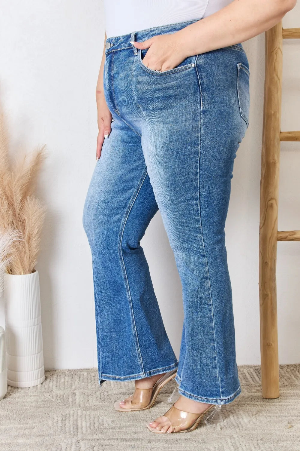 High Rise Ankle Flare Jeans — view 6