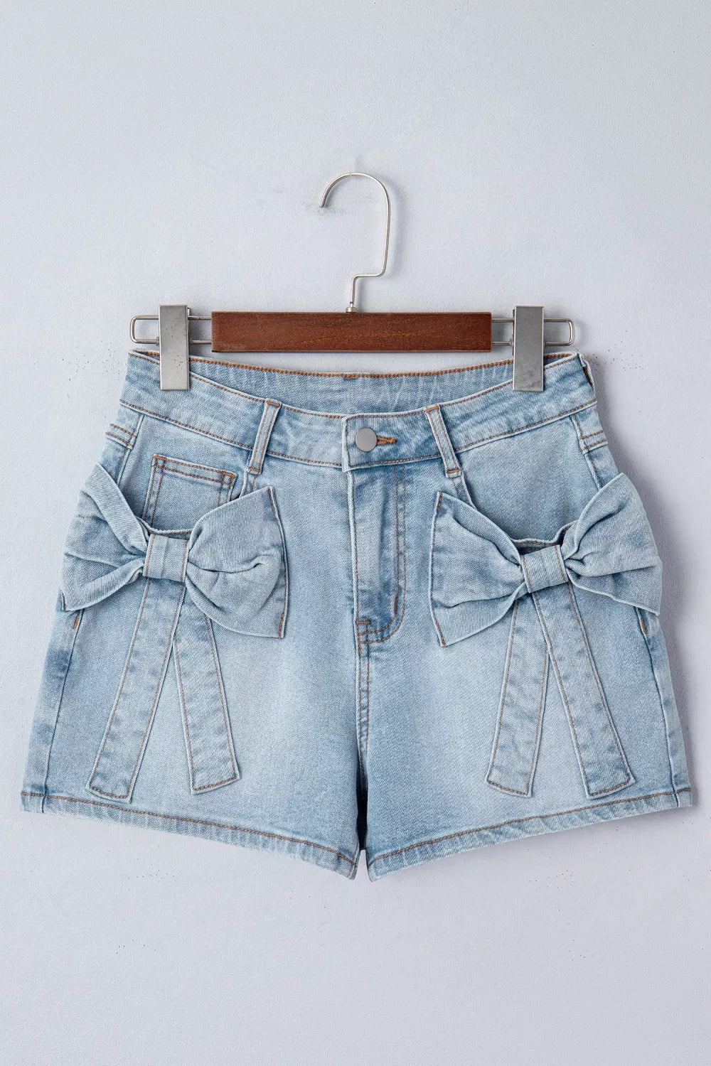 Bow Detail Denim Shorts — view 4