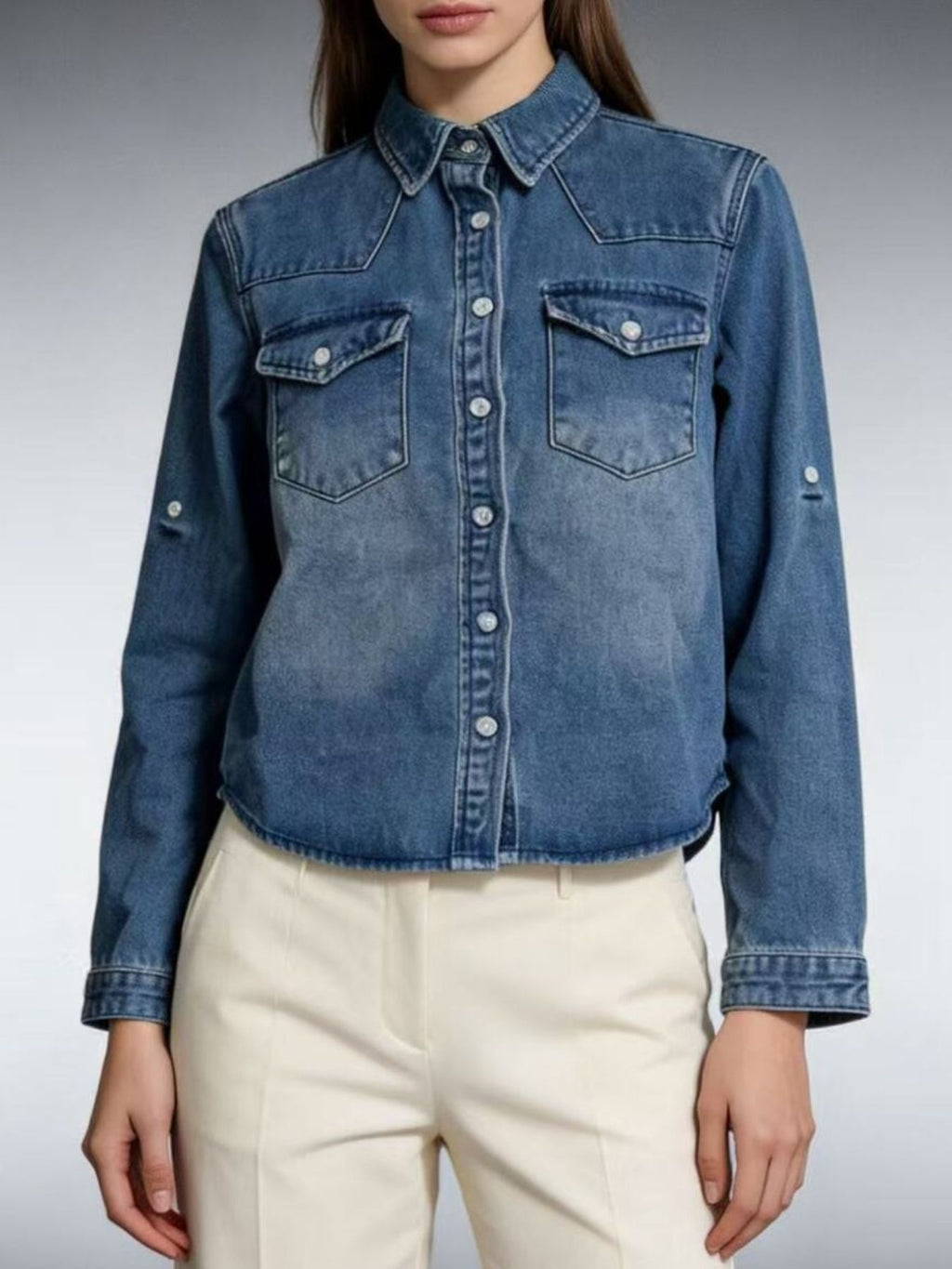 Western Style Denim Top — view 6