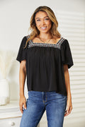 Contrast Square Neck Blouse