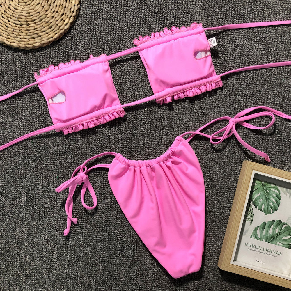 Frill Ruched Bikini — view 18