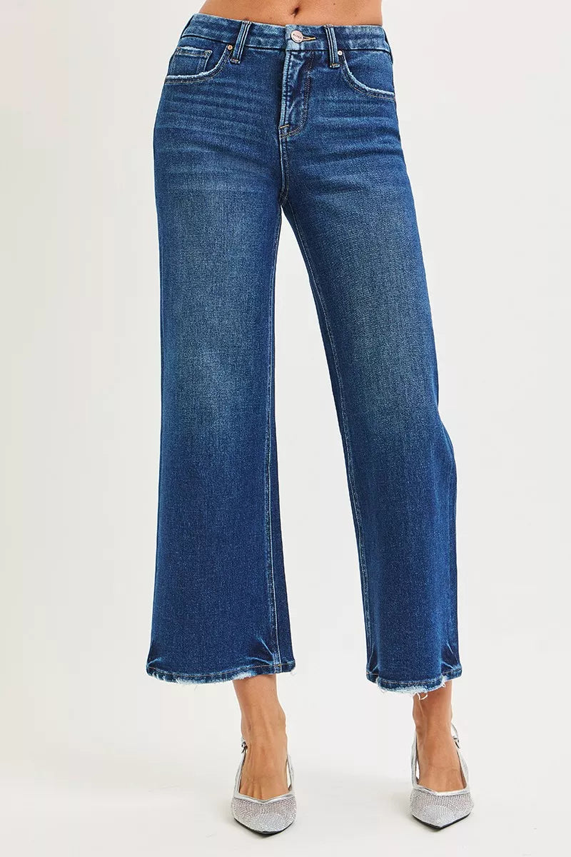Tummy Control Crop Wide Jeans — view 2