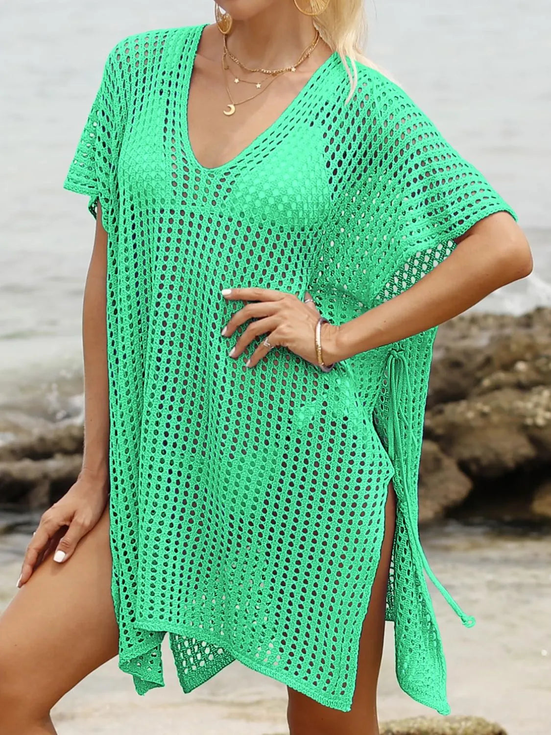 Side Tied V-Neck Cover-Up — view 28