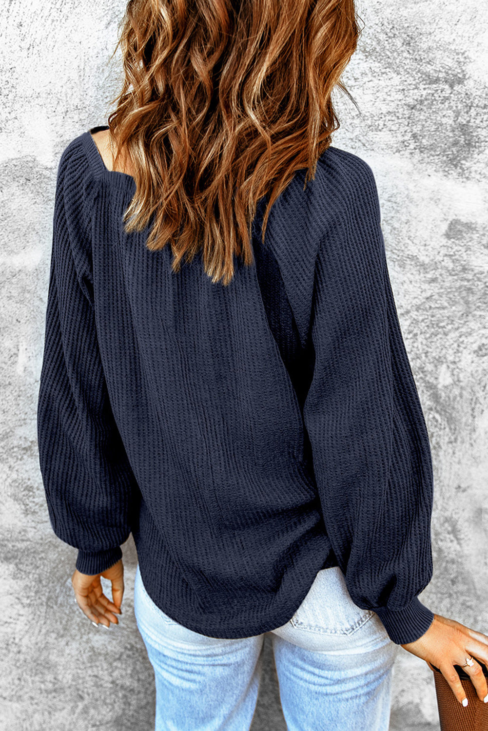 Waffle-Knit Square Neck Top — view 15