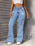 Slit Star Flare Jeans