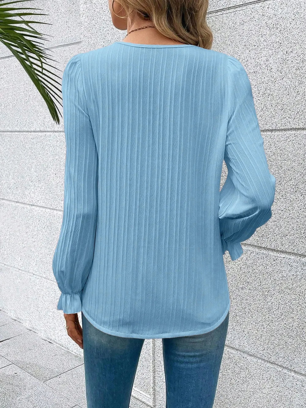 Lace Flounce Sleeve Blouse — view 6
