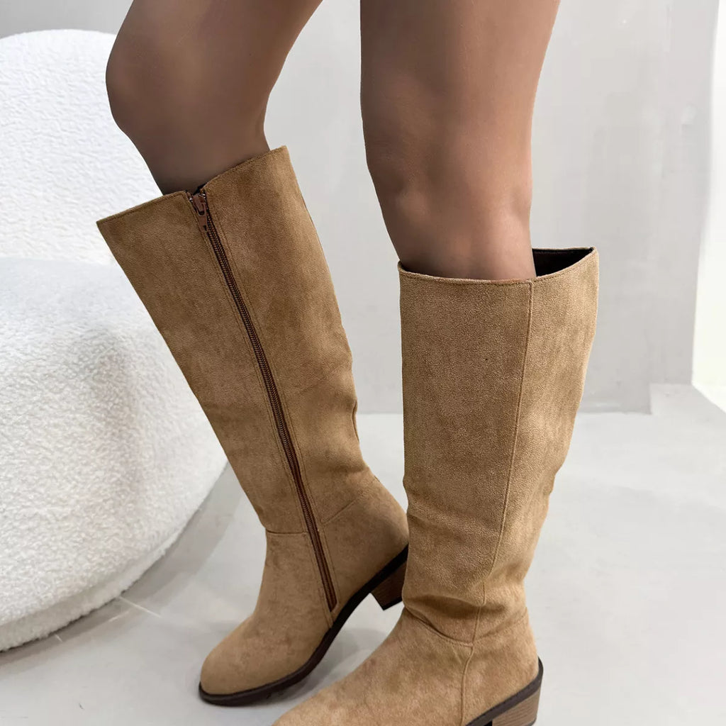 Round Toe Block Heels Boots — view 8