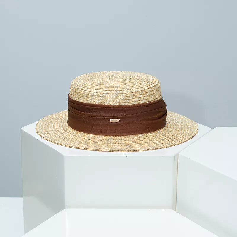 Ribbon Accent Boater Hat — view 3