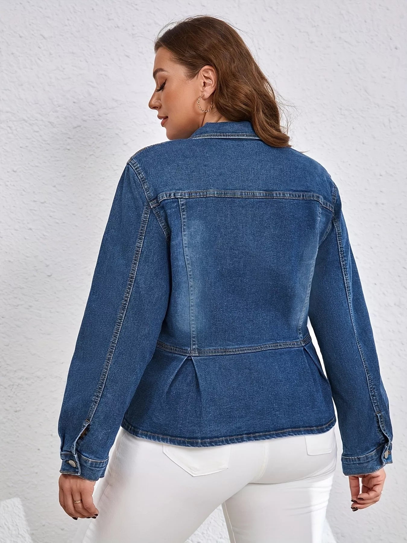 Peplum Denim Jacket — view 6