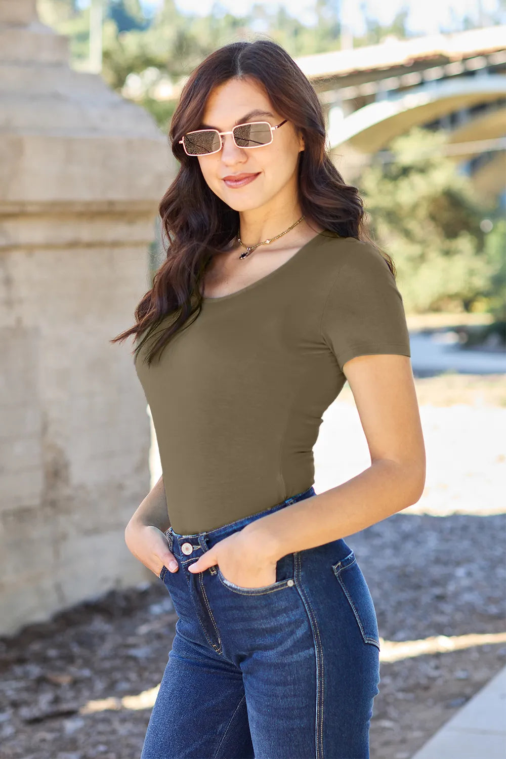 Round Neck Short Sleeve Bodysuit — view 4