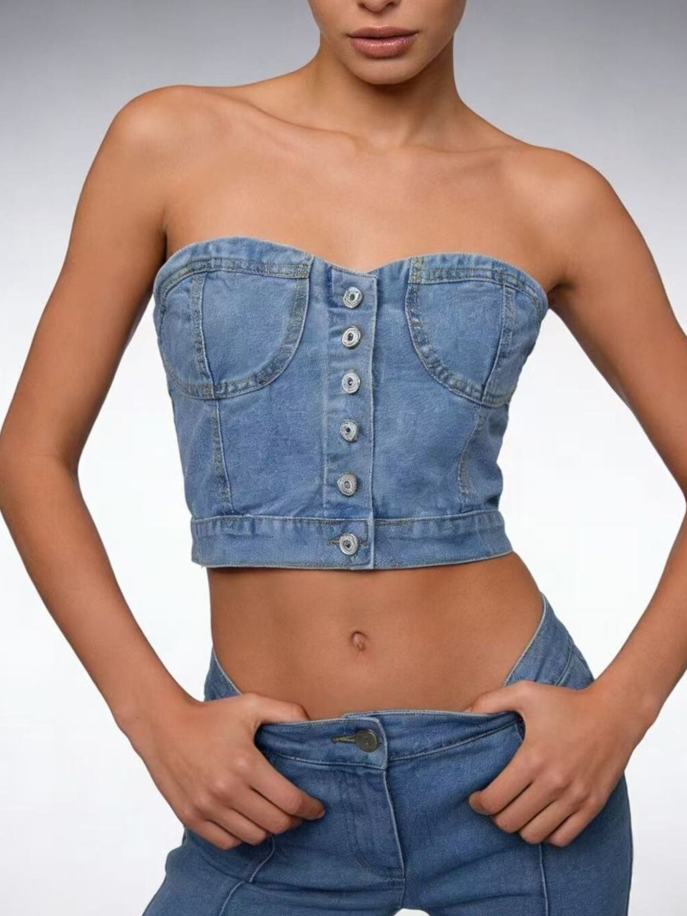 Denim Tube Top — view 5
