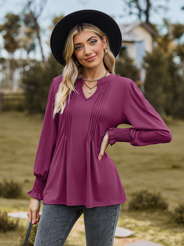 Notched Flounce Sleeve Blouse — view 20