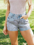 Bow Detail Denim Shorts
