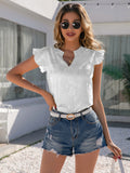Notched Butterfly Sleeve Blouse — view 4