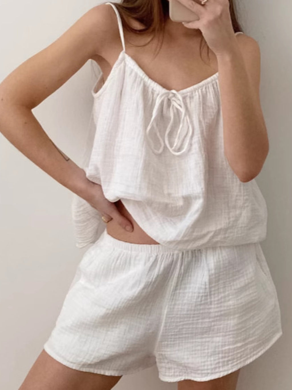 Tie Front Cami & Shorts Set — view 3