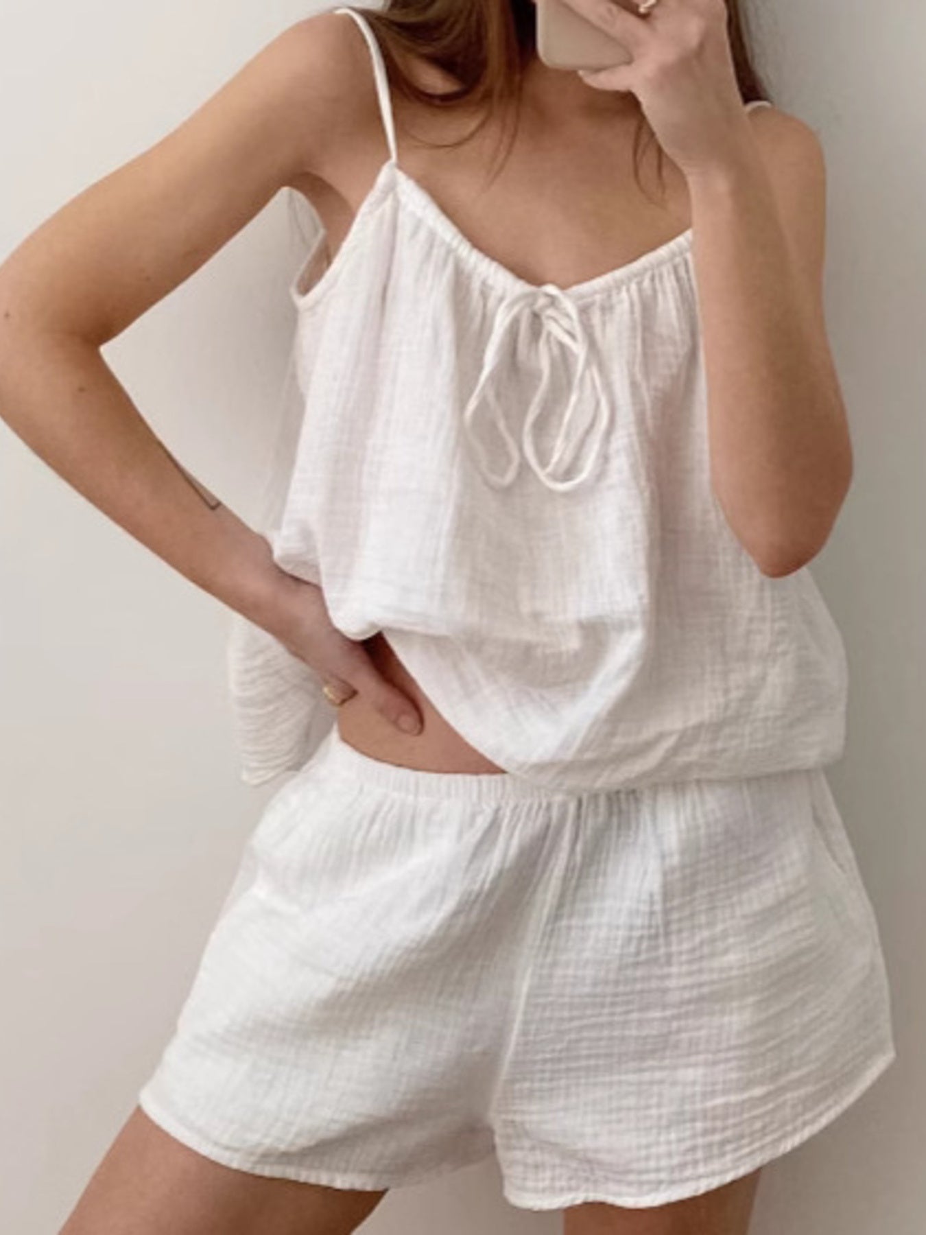 Tie Front Cami & Shorts Set — view 3