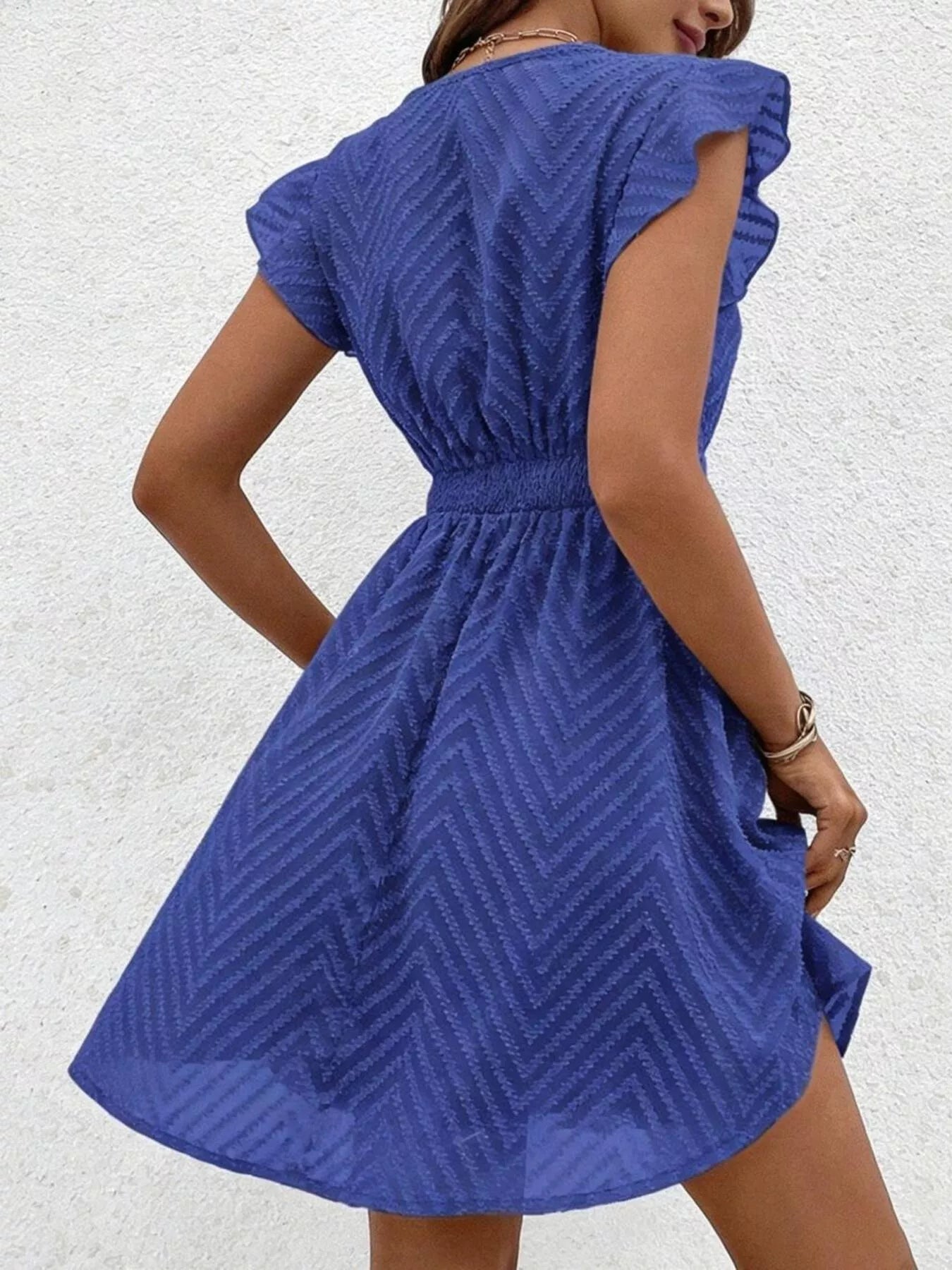 V-Neck Ruffle Mini Dress — view 10