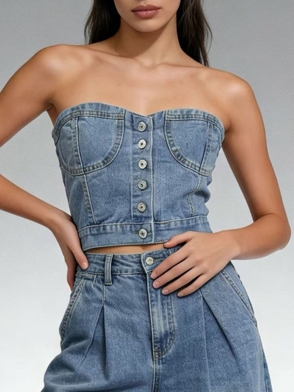 Denim Tube Top — view 9