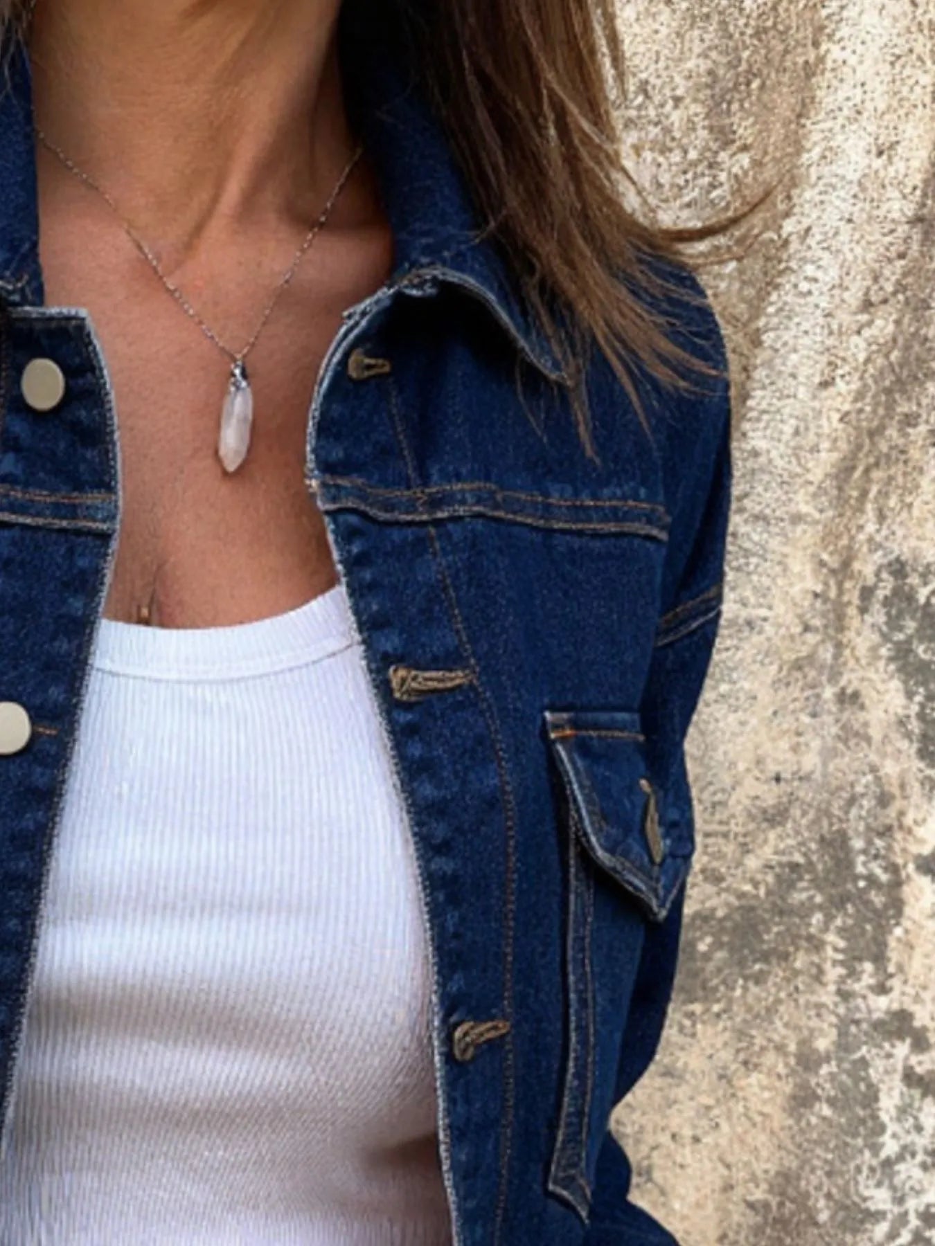 Button-Up Denim Jacket — view 3