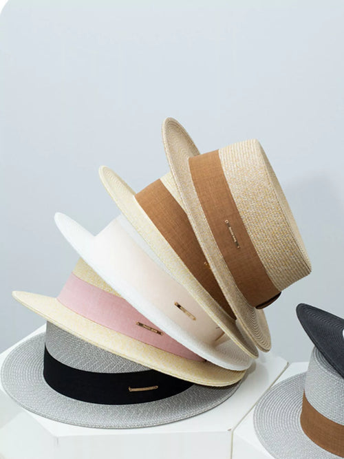 Boater Hat with Ribbon