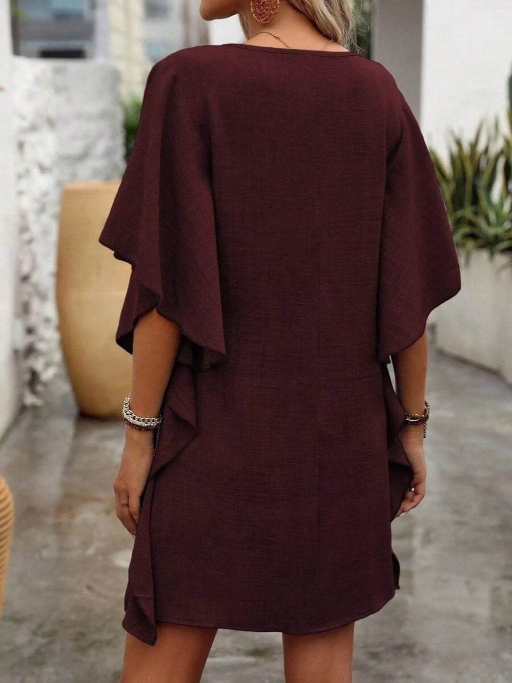 Flutter V-Neck Mini Dress — view 2