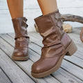 Round Toe Block Heels Boots — view 2