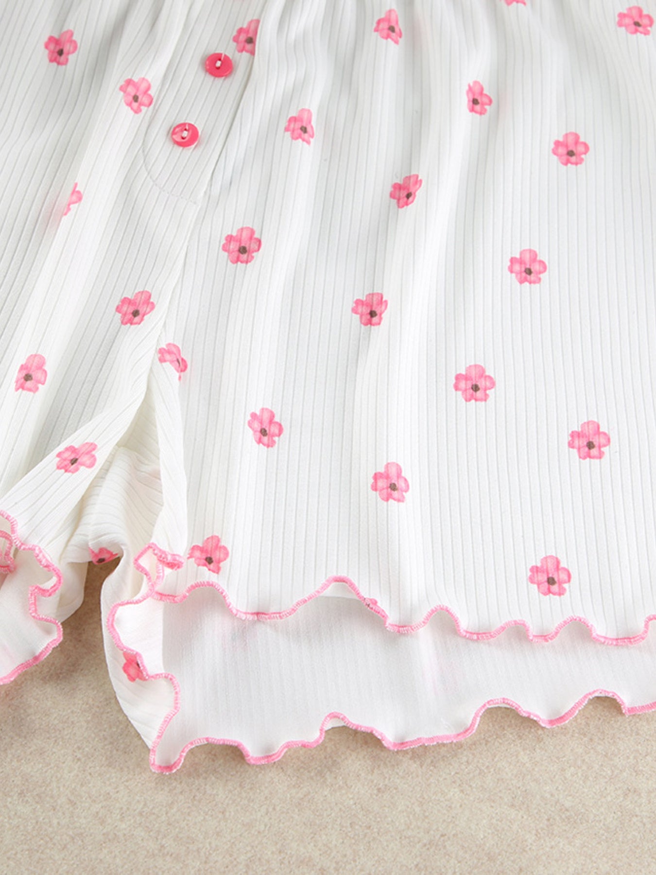 Floral Ribbed Top & Shorts Set — view 12