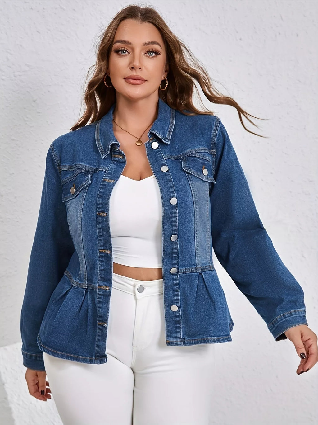 Peplum Denim Jacket — view 4