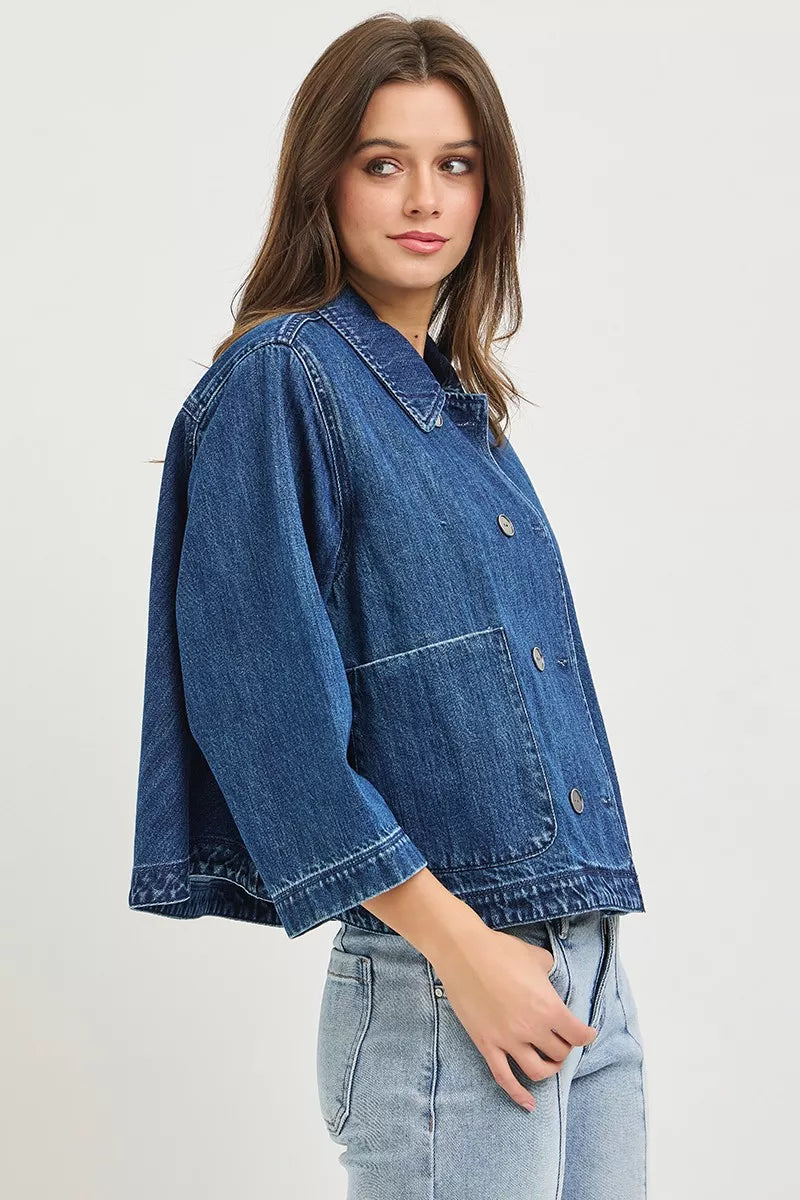RISEN Cropped Denim Jacket — view 4