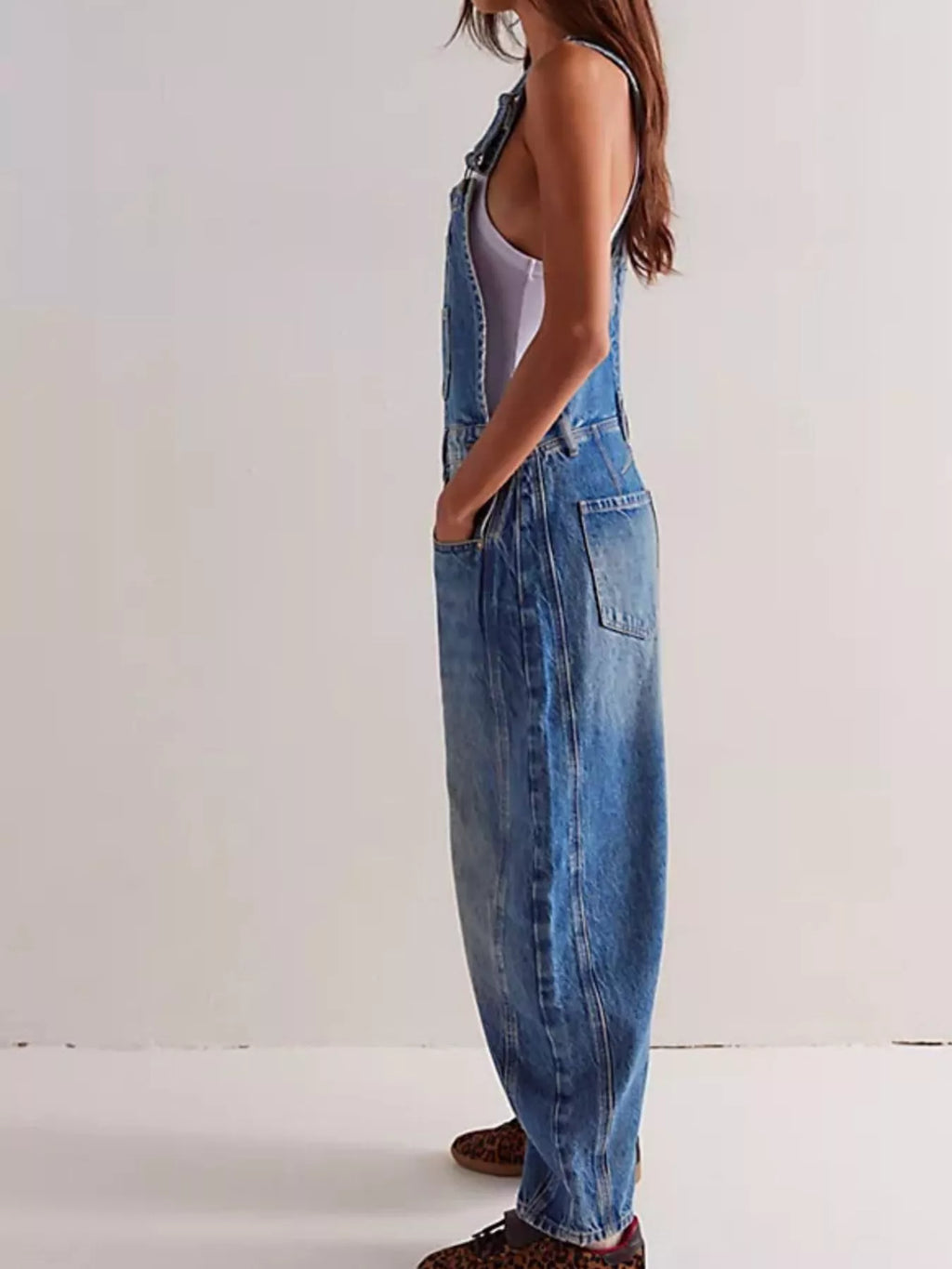 Wide Strap Denim Overalls — view 7