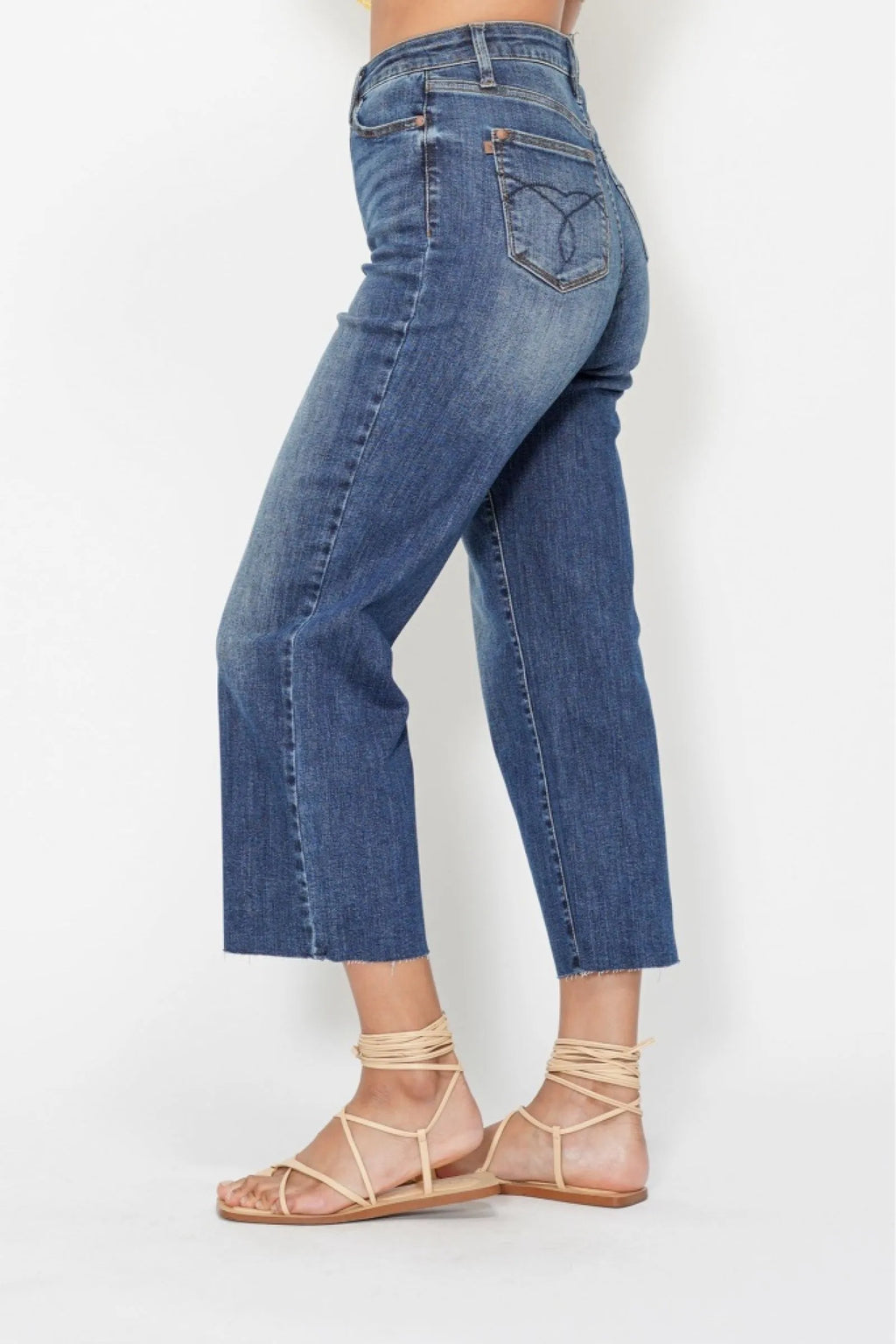 Embroidery Crop Wide Jeans — view 2