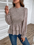 Printed Smocked Flounce Top