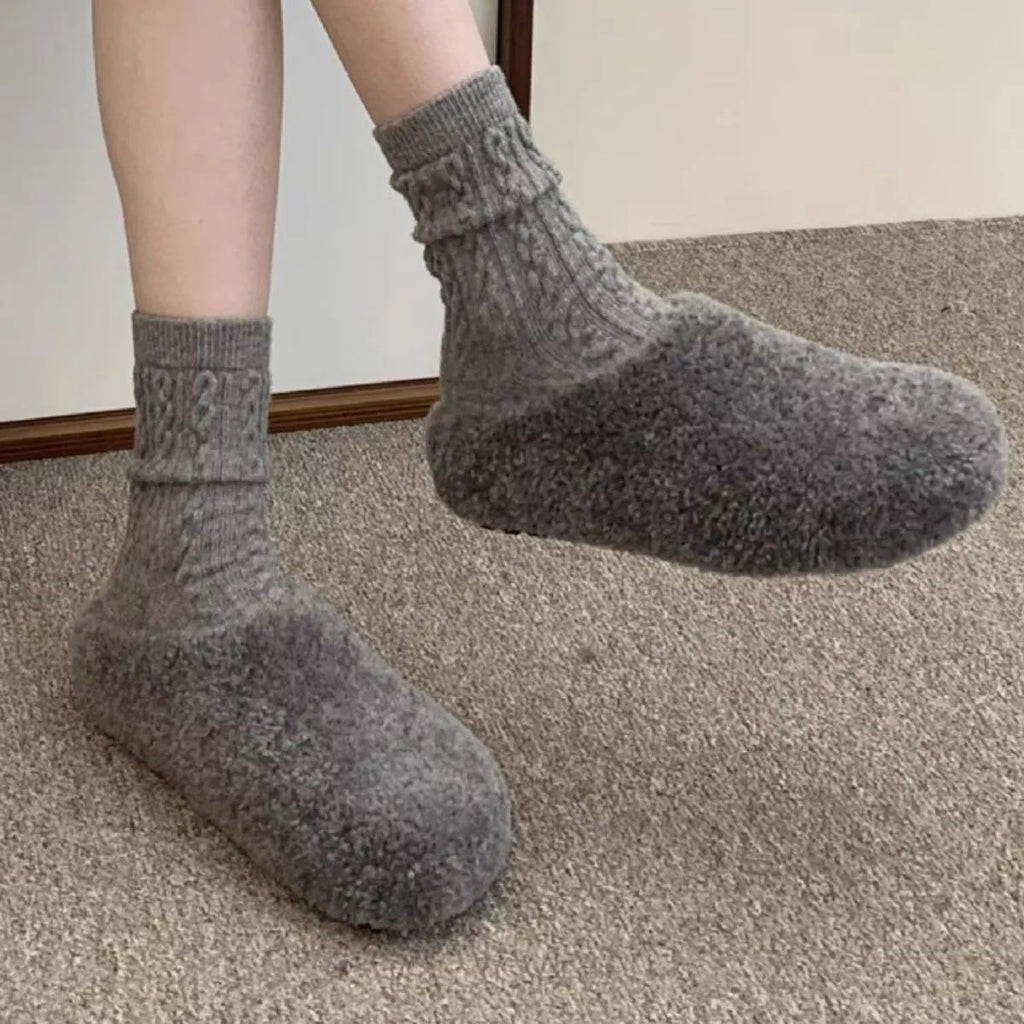 Round Toe Fuzzy Indoor Slippers — view 2
