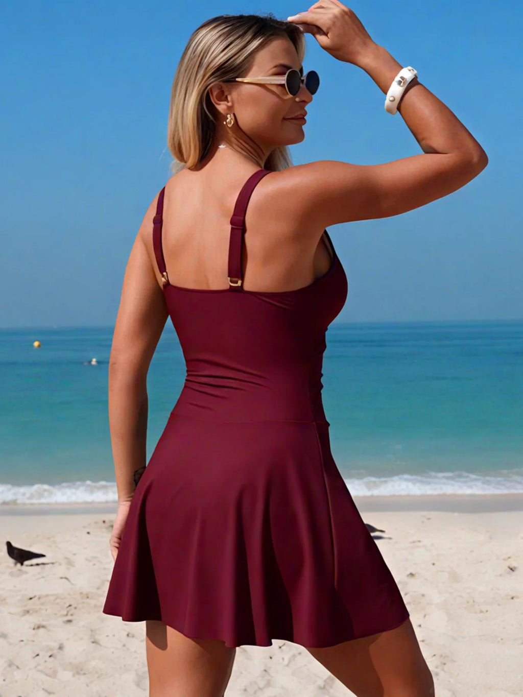 Ruched V-Neck One-Piece — view 3