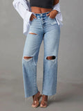 Distressed Straight Jeans