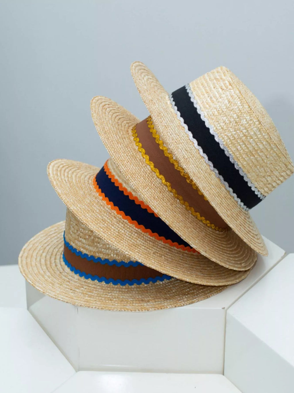 Decorative Band Boater Hat — view 2