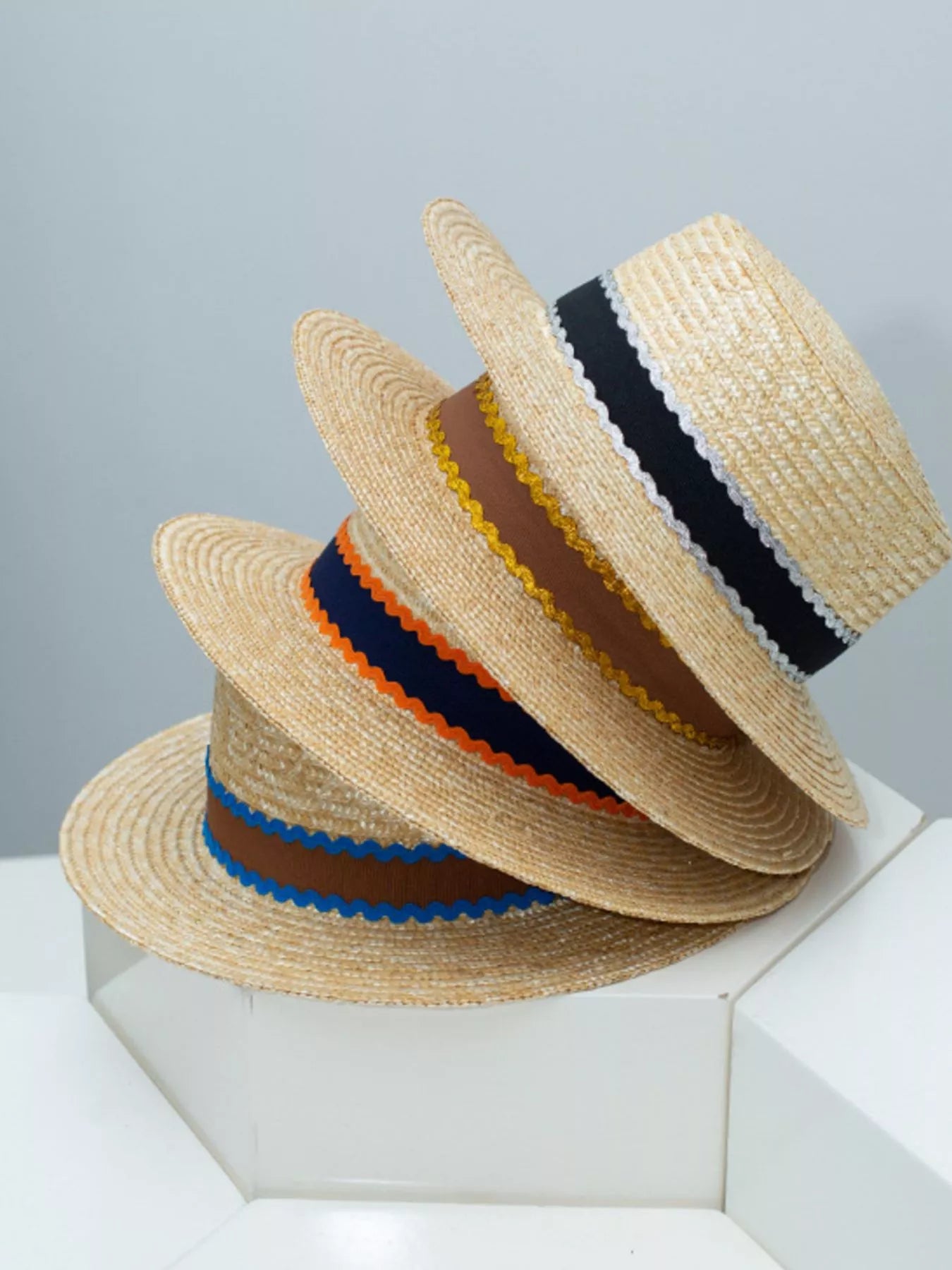 Decorative Band Boater Hat — view 2