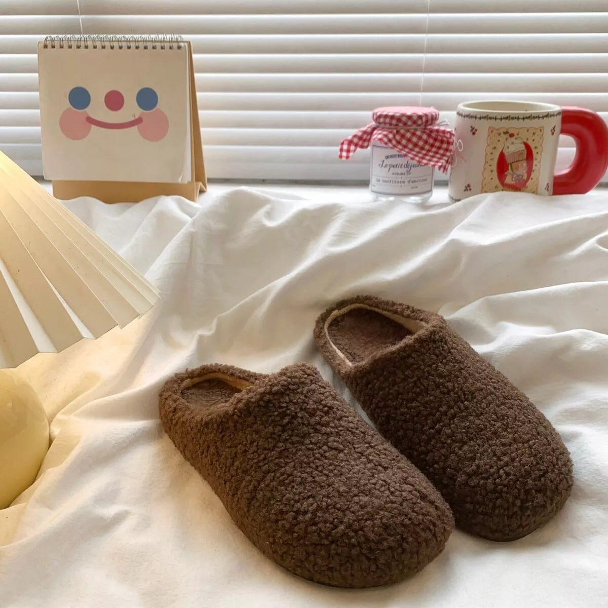 Round Toe Fuzzy Indoor Slippers — view 6