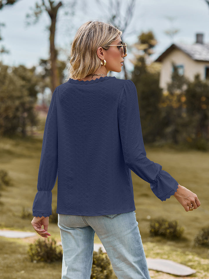 V-Neck Flounce Blouse — view 6