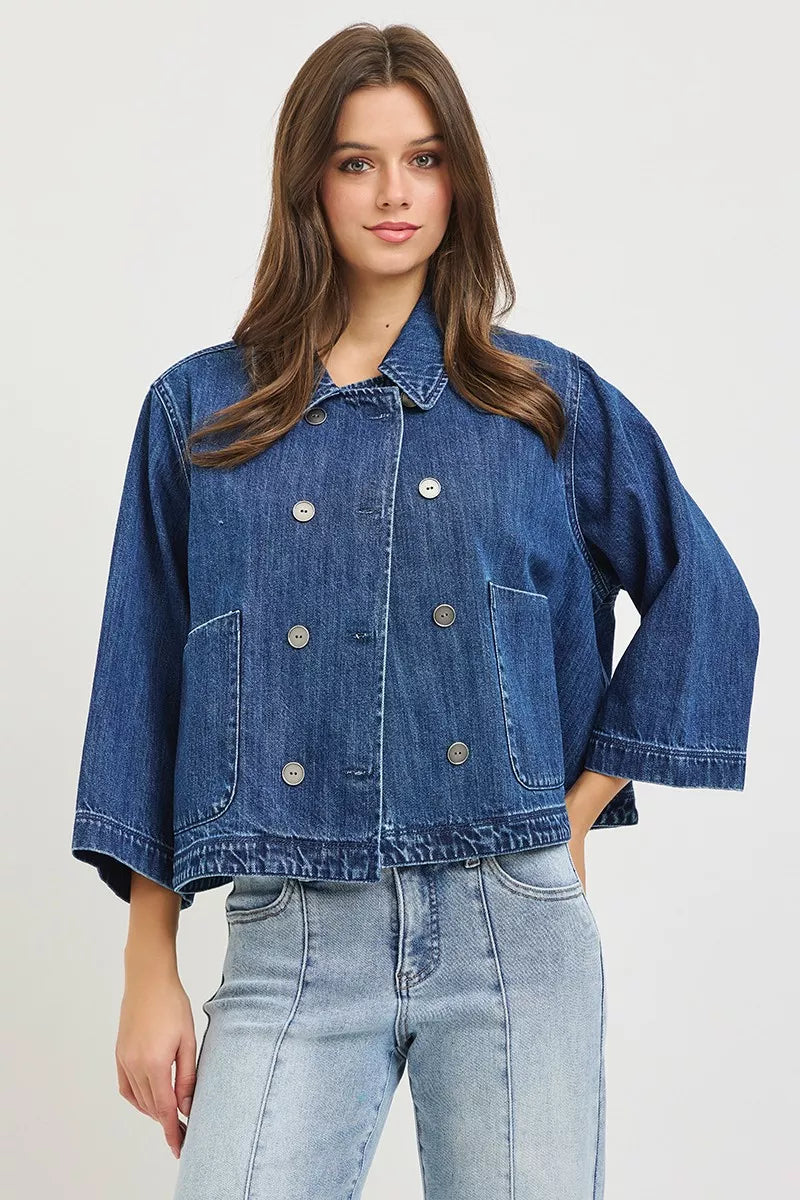 RISEN Cropped Denim Jacket