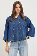 RISEN Cropped Denim Jacket